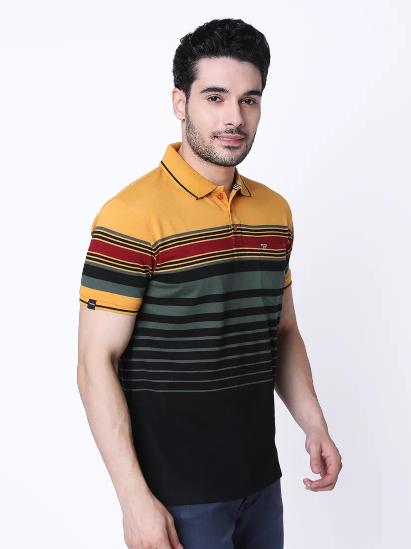 Tessio Men Regular Fit Striped T-Shirt