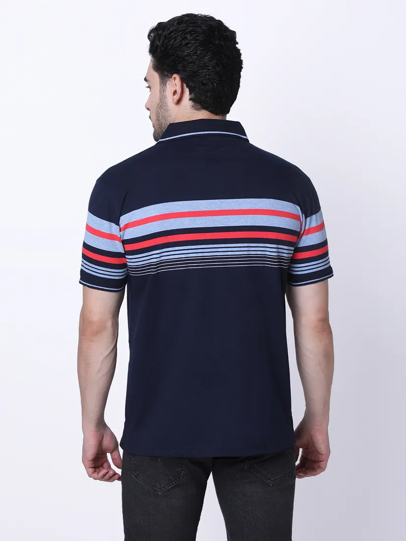 Tessio Men Regular Fit Striped T-Shirt