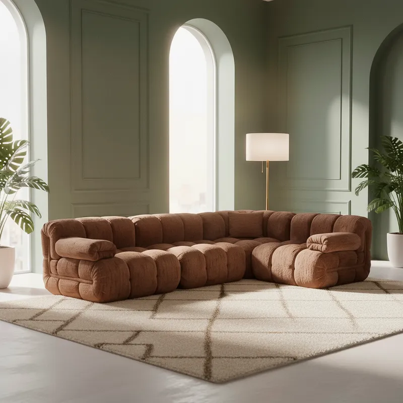 SEABIRD right arm modular chair brown