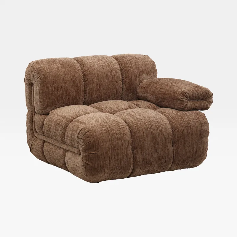 SEABIRD right arm modular chair brown