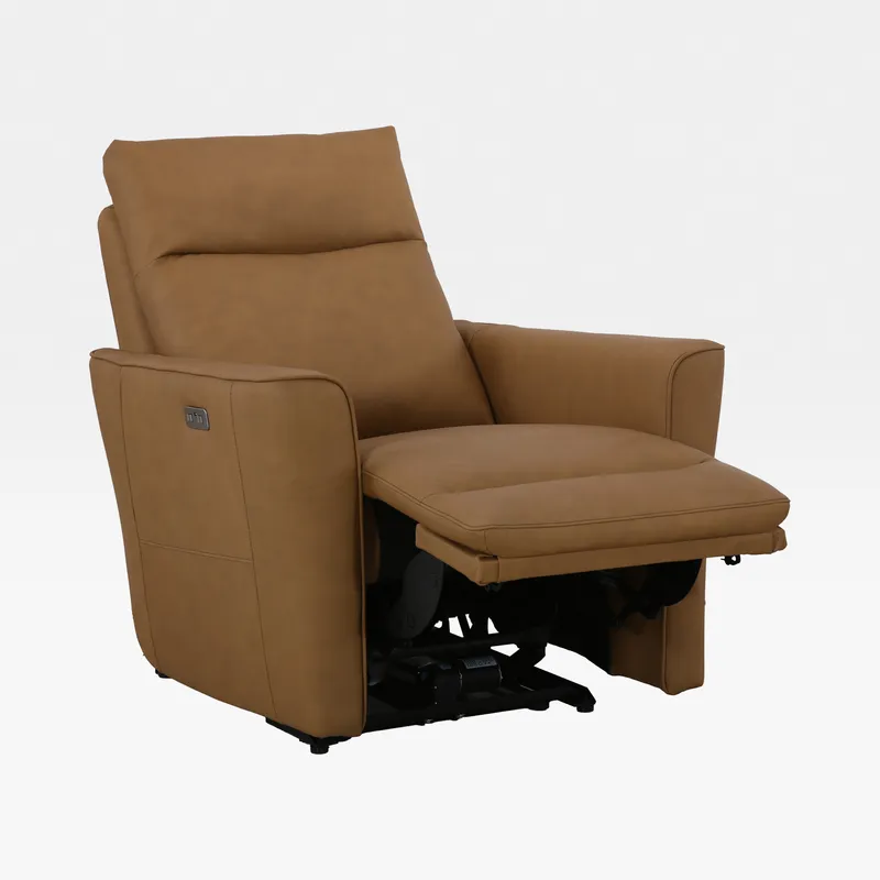 MARCEL recliner armchair leather light brown