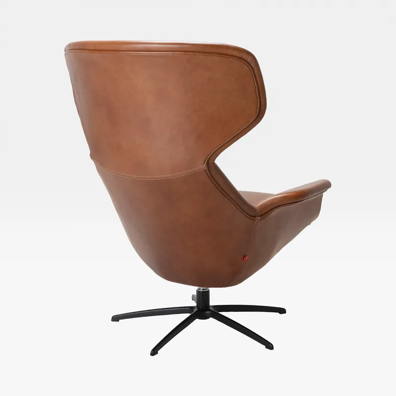 MATTEO swivel armchair leather brown