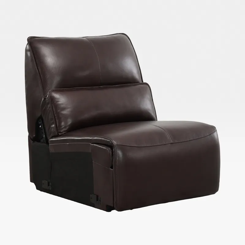 BILAL armless modular chair leather brown