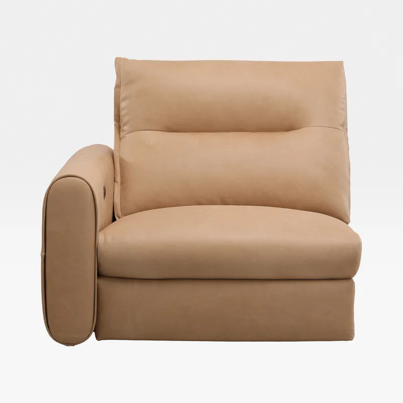 CLINT left arm modular recliner chair lthr beige