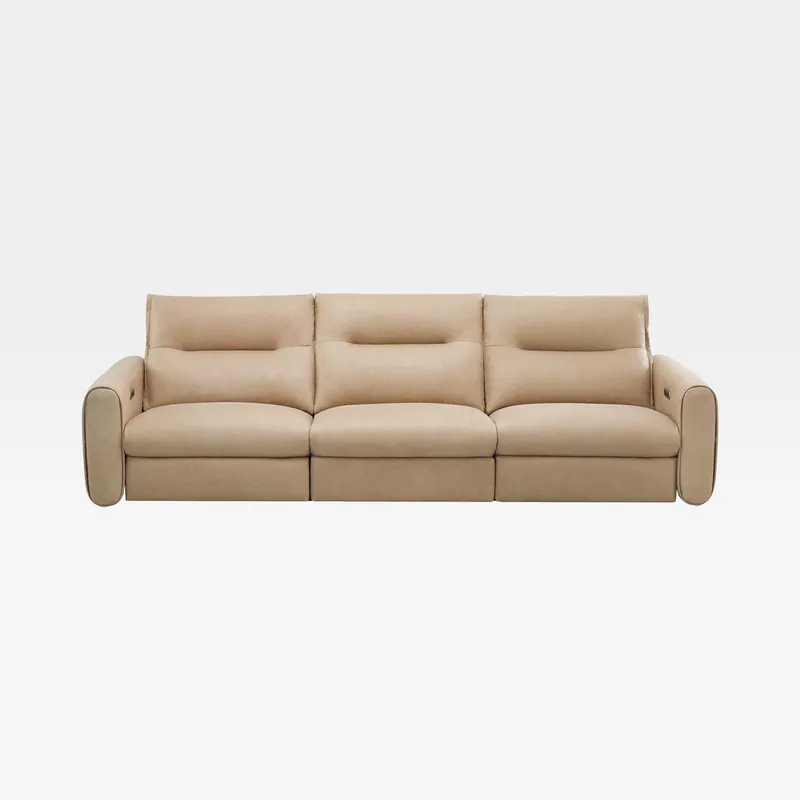 CLINT left arm modular recliner chair lthr beige