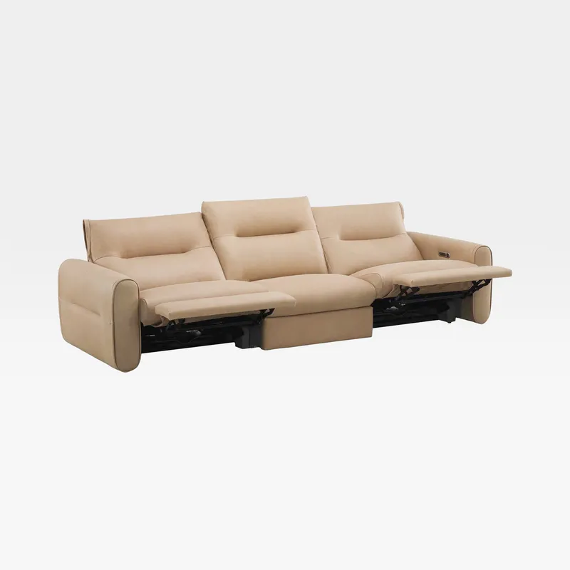 CLINT left arm modular recliner chair lthr beige