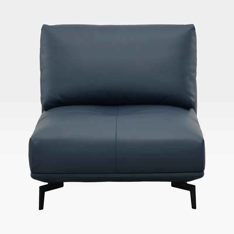 NEOMI armless modular chair leather blue