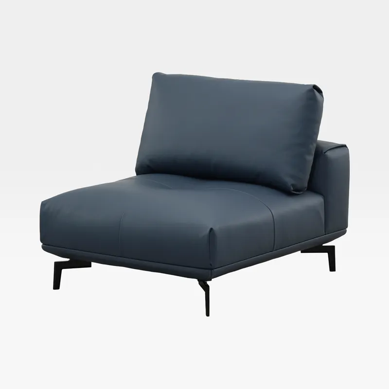 NEOMI armless modular chair leather blue