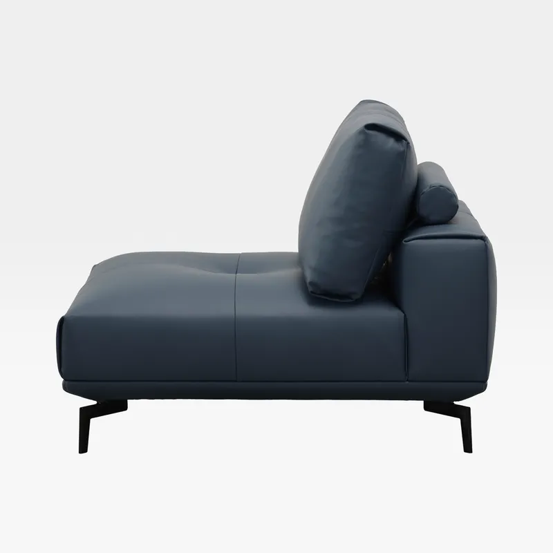 NEOMI armless modular chair leather blue