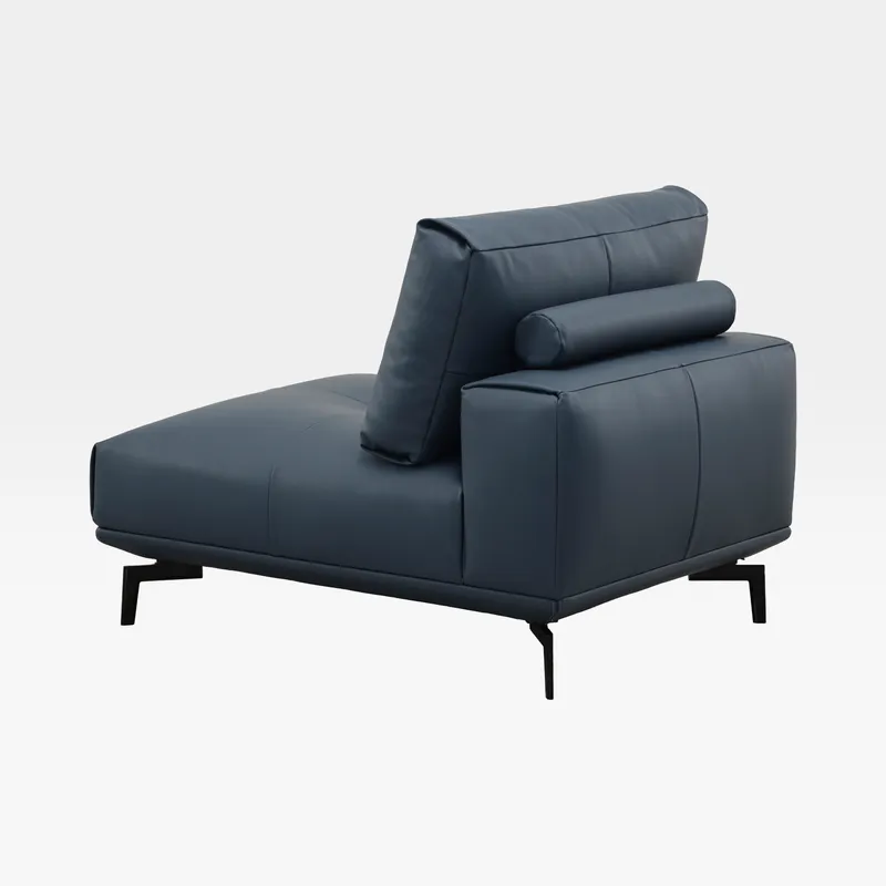 NEOMI armless modular chair leather blue