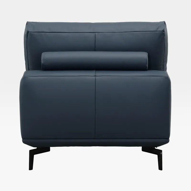 NEOMI armless modular chair leather blue