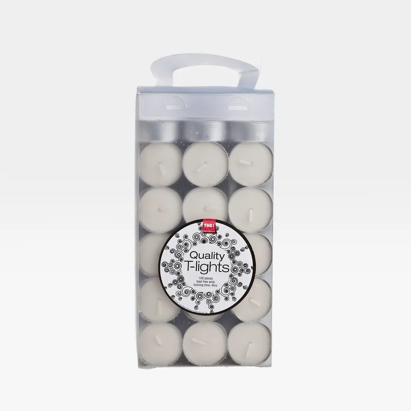 QUALITY tea light box white set of 100