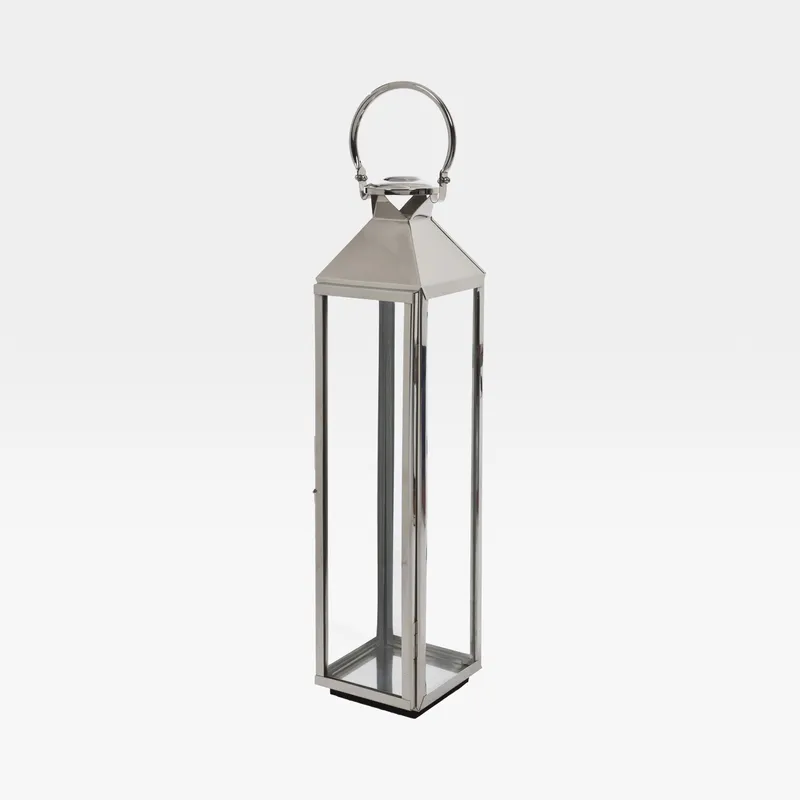 LINEA lantern stainless steel - H80cm