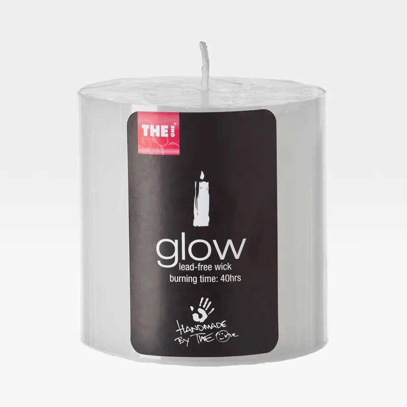 GLOW pillar candle white - 8x8cm