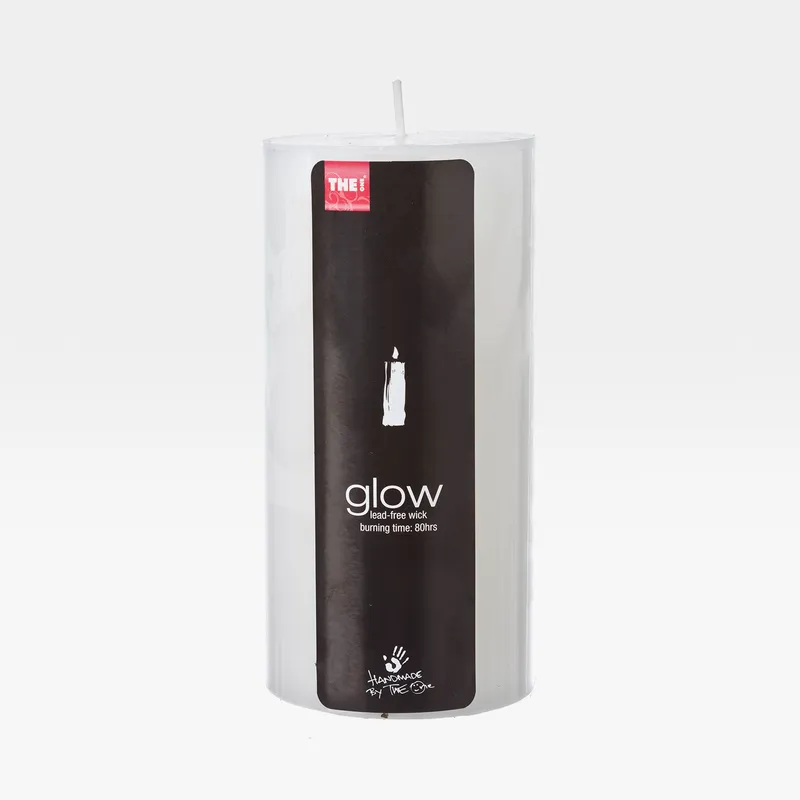 GLOW pillar candle white - 8x15cm