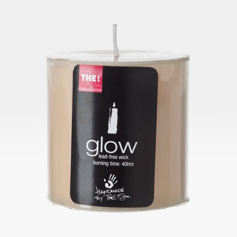 GLOW pillar candle cream - 8x8cm