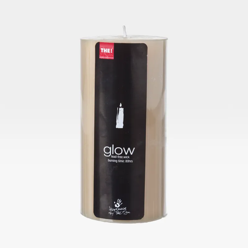 GLOW pillar candle cream - 8x15cm