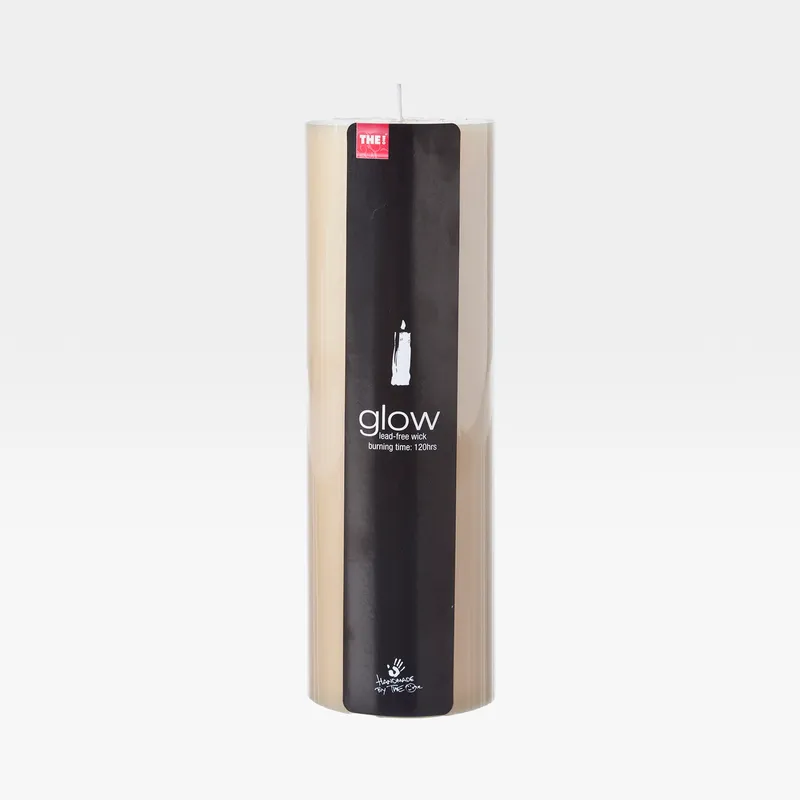 GLOW pillar candle cream - 8x23cm