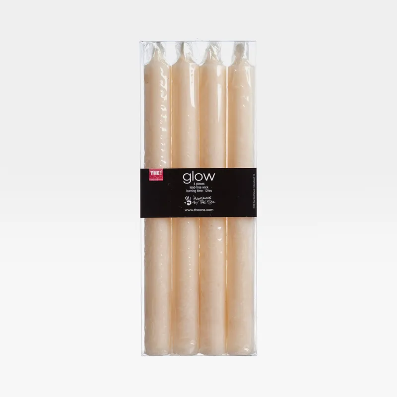 GLOW taper candle cream set of 4