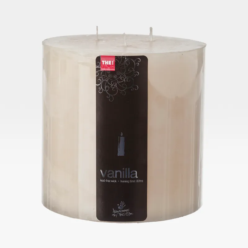 VANILLA pillar candle cream - 15x15cm