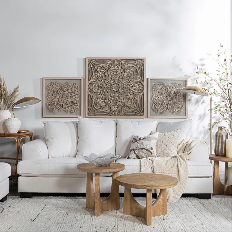 SADIYA cushion cover cream/brown - 45x45cm