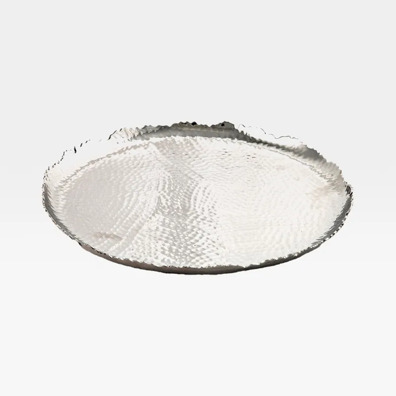 ROSELL candle plate silver - dia 19cm