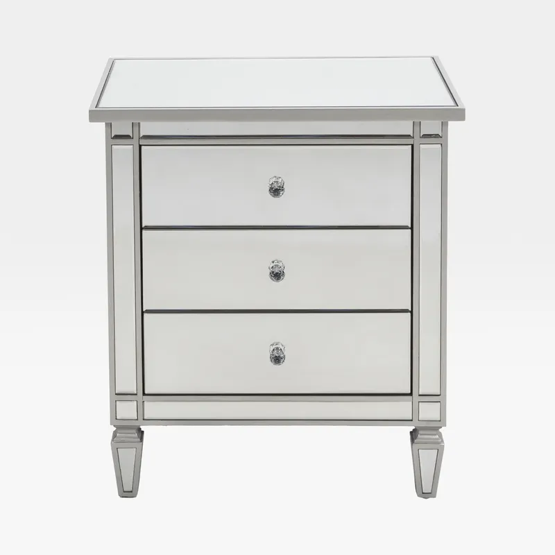 VANE bedside table clear/silver