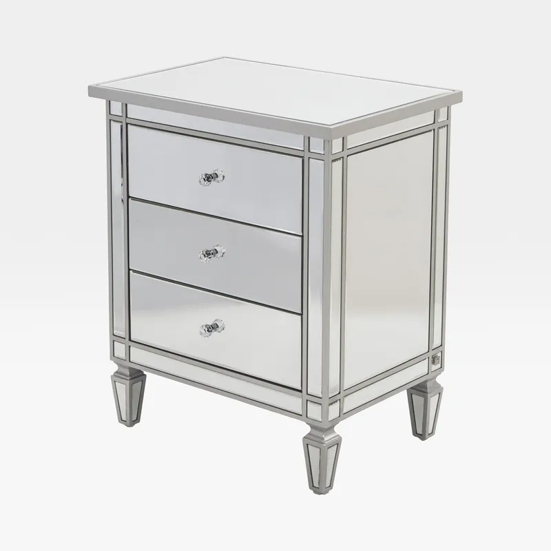 VANE bedside table clear/silver