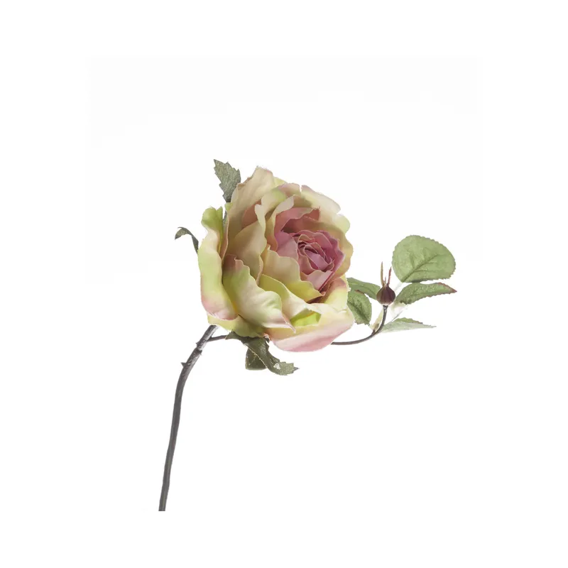 ROSE stem pink/cream - H24cm