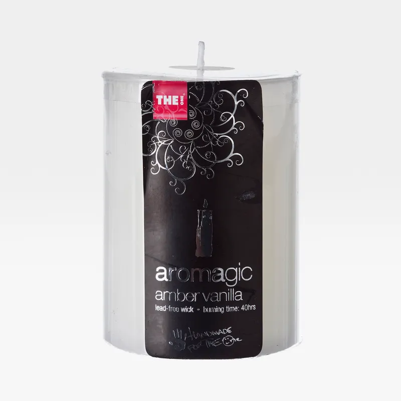 AROMAGIC amber vanilla candle white - 8x10cm