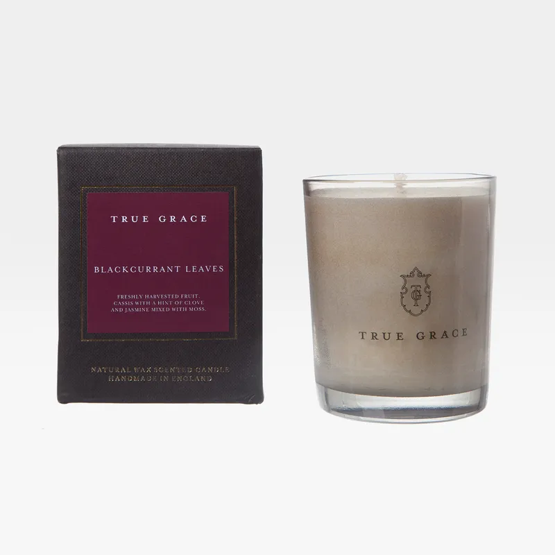BLACKCURRANT LEAVES candle small black