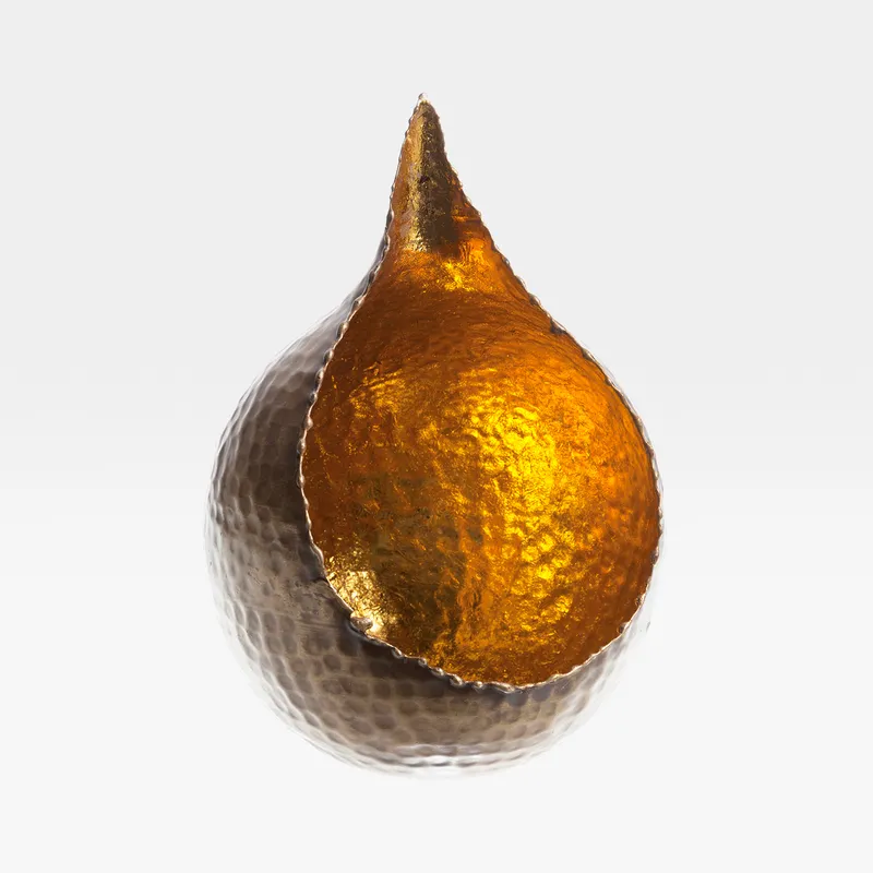 TEARDROP tea light holder gold - H15cm