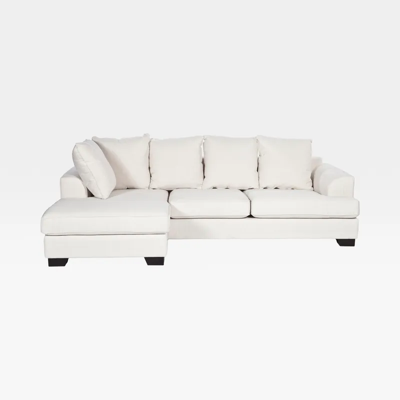 KINGSTON 2 seater sofa with left chaise white