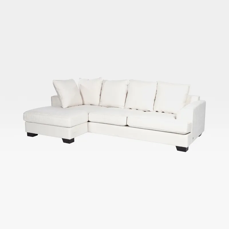 KINGSTON 2 seater sofa with left chaise white