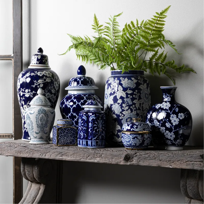 ODILIA jar with lid blue - H15cm