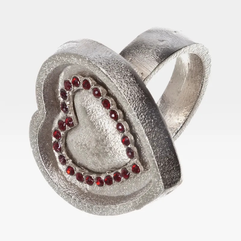 HEART napkin ring nickel