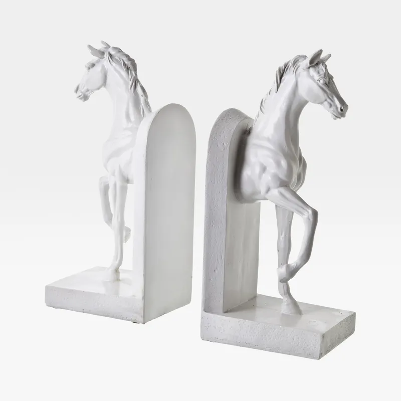 HORSE bookends white set of 2 - H27cm