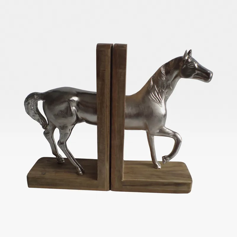 POLO bookends natural/nickel set of 2 - H31cm