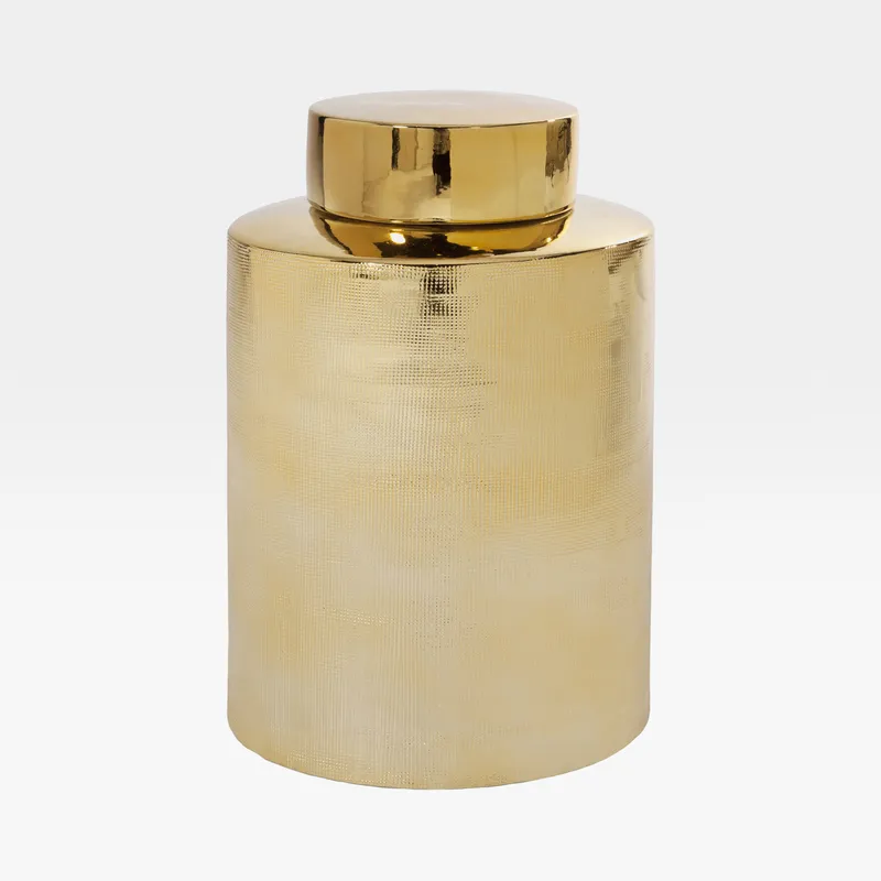 ALIN jar with lid gold - H34cm