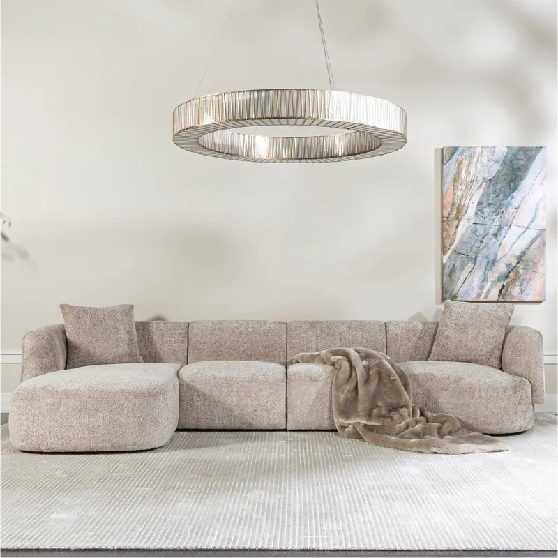 SYDNEY left arm modular chaise taupe