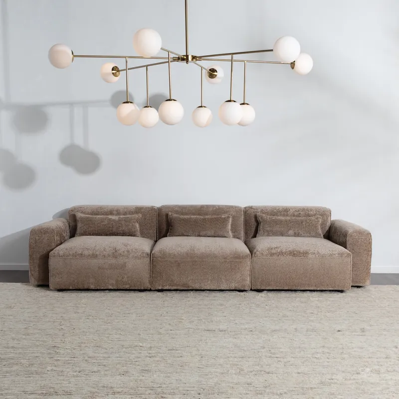 LEOPOLD left arm modular chair beige