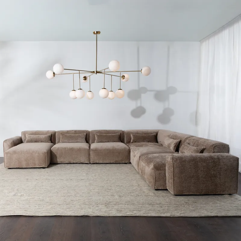 LEOPOLD modular sofa beige set XI