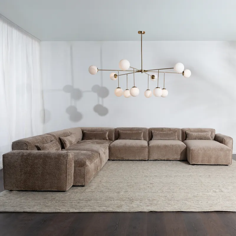 LEOPOLD left arm modular chair beige