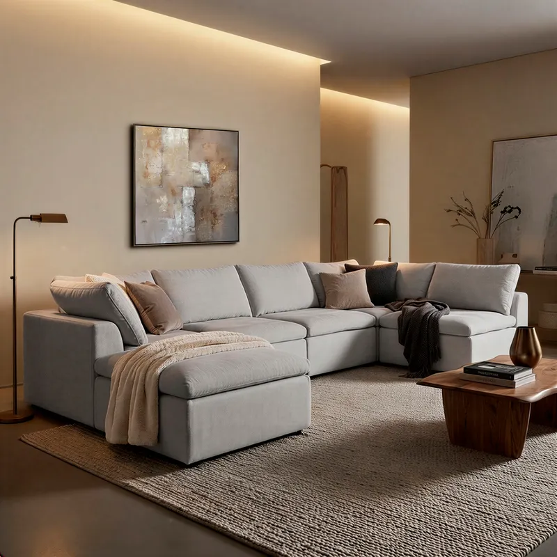LIGHT footstool natural