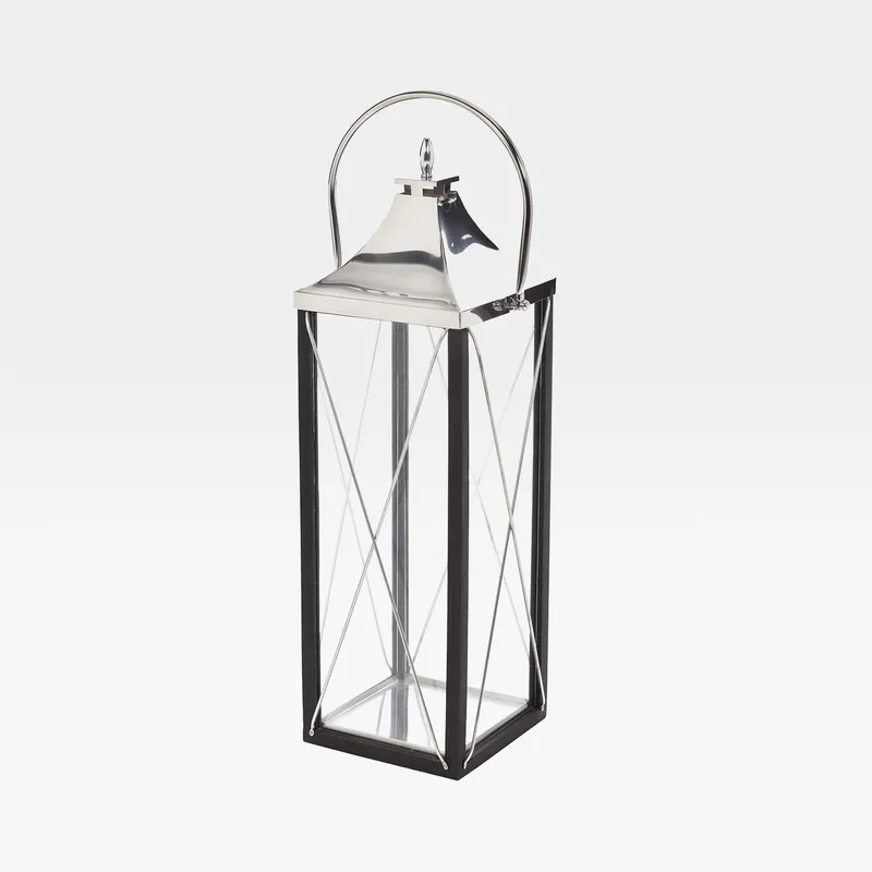 YANNA lantern nickel/black - H105cm