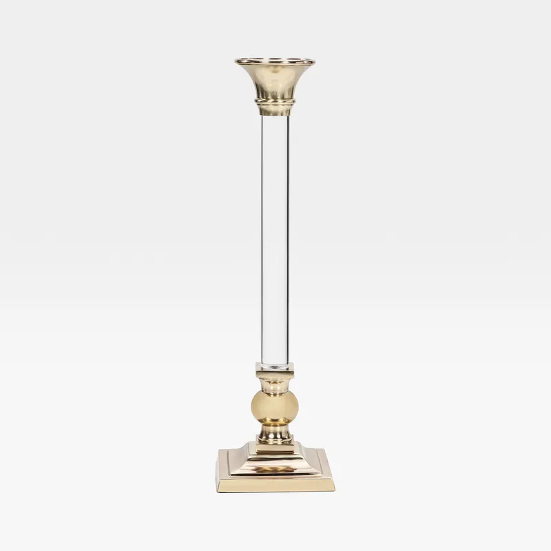 LUCITE candle holder brass - H54cm