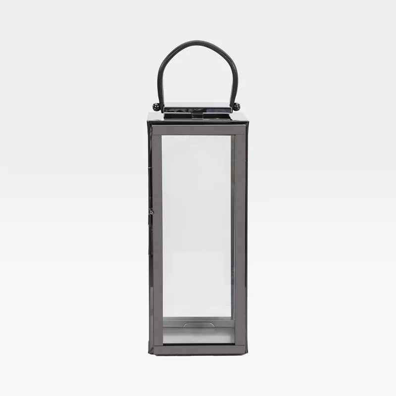 ARRON lantern nickel/black - H43cm