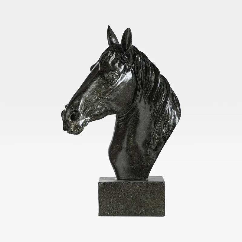 HORSE head decoration black - H40cm