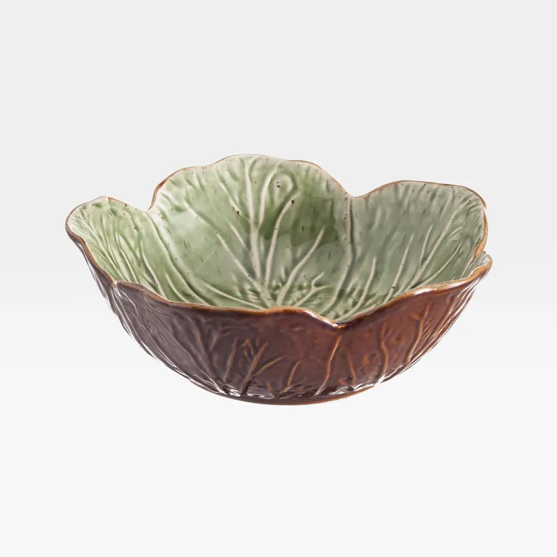 LIQIU dish green/brown - dia 21cm