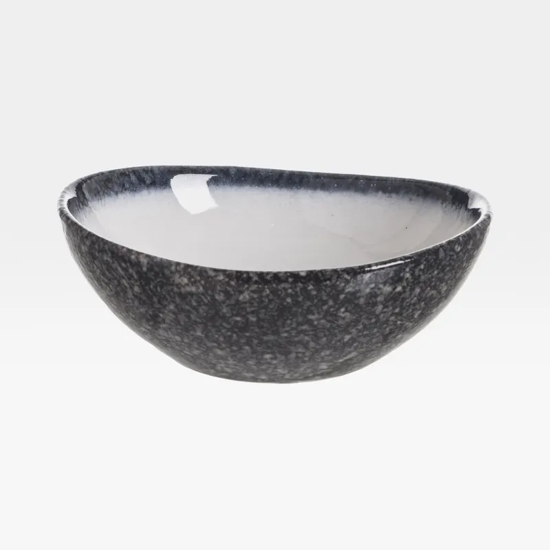 ZHAI bowl white/black - 15x14cm
